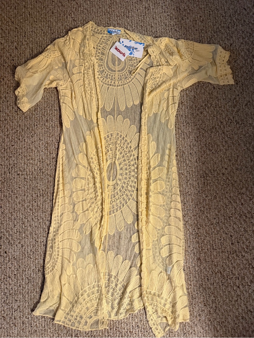 Rebellion Yellow Crochet Maxi Dress